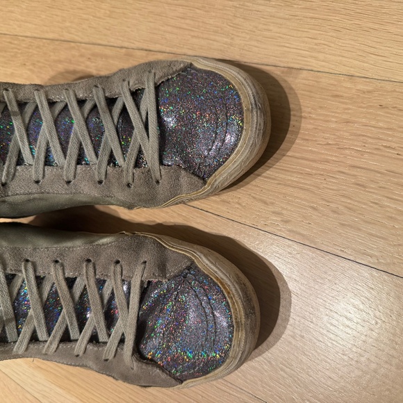 Golden Goose women's high top 'slide' style silver with purple/maroon size 39 - Picture 10 of 10